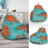 Octopus Turquoise Background Bean Bag Cover