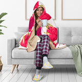 Dragon Fruits Design Pattern Hooded Blanket