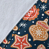 Christmas Gingerbread Cookie Pattern Premium Blanket