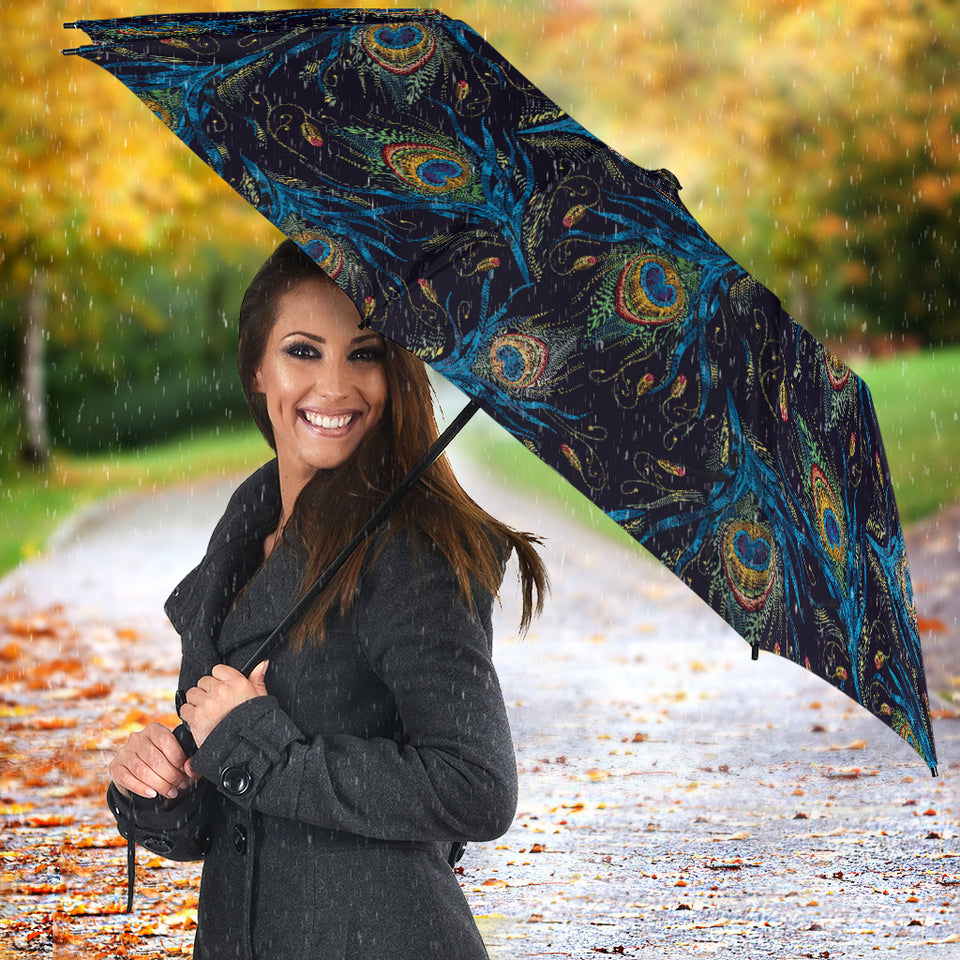 Beautiful Peacock Feather Pattern Umbrella