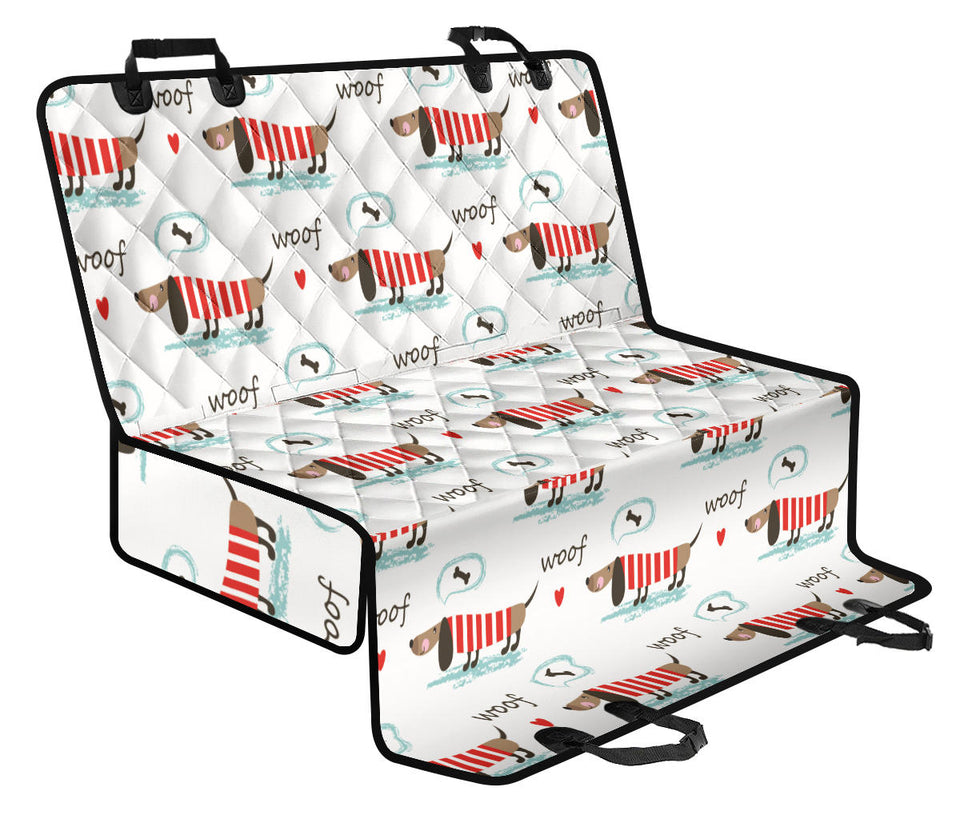 Cute Dachshund Bone Pattern Dog Car Seat Covers