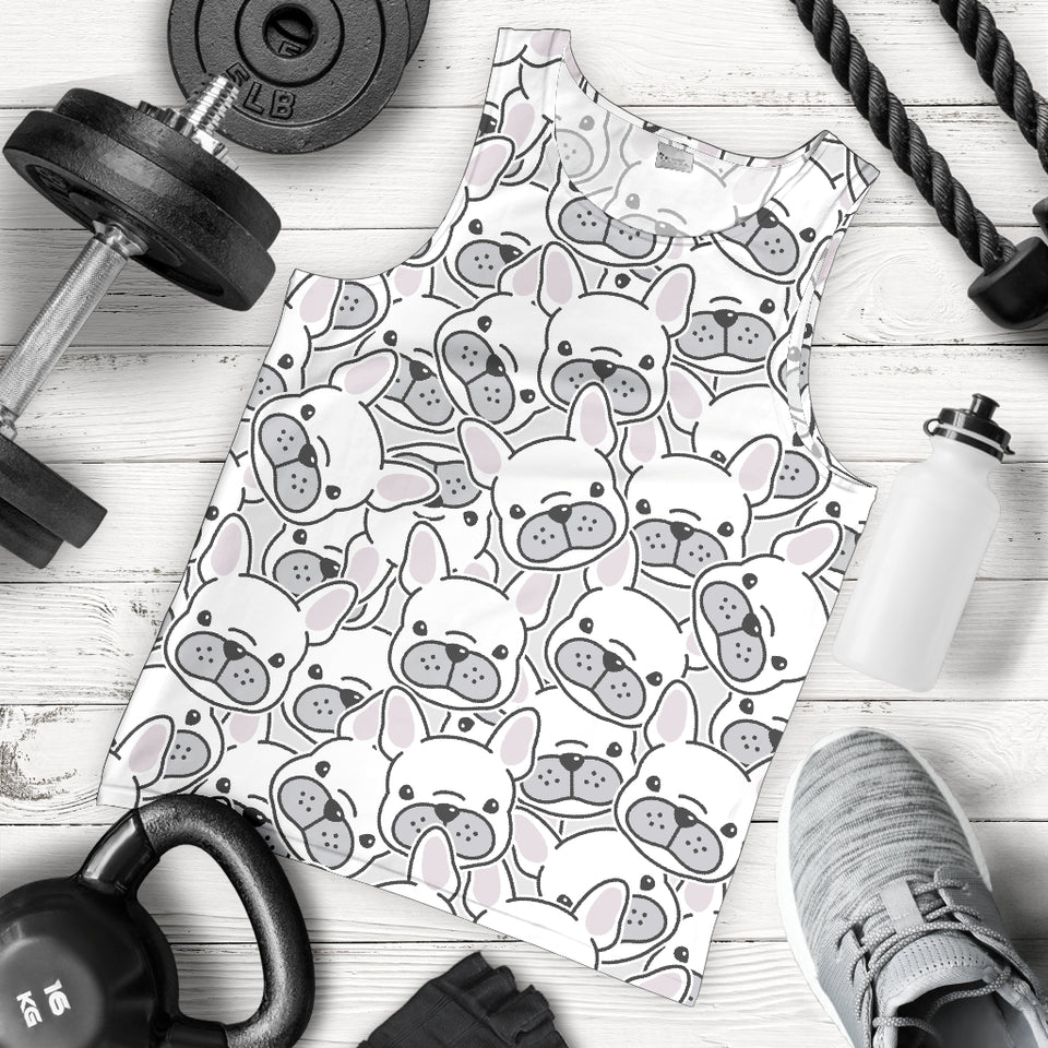 Cute french bulldog head pattern Men Tank Top