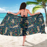 Raccoon Tropical Leaves Pattern Sarong