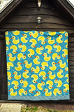 Duck Toy Pattern Print Design 04 Premium Quilt
