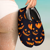 Halloween Pattern Pumpkin Background Aqua Shoes