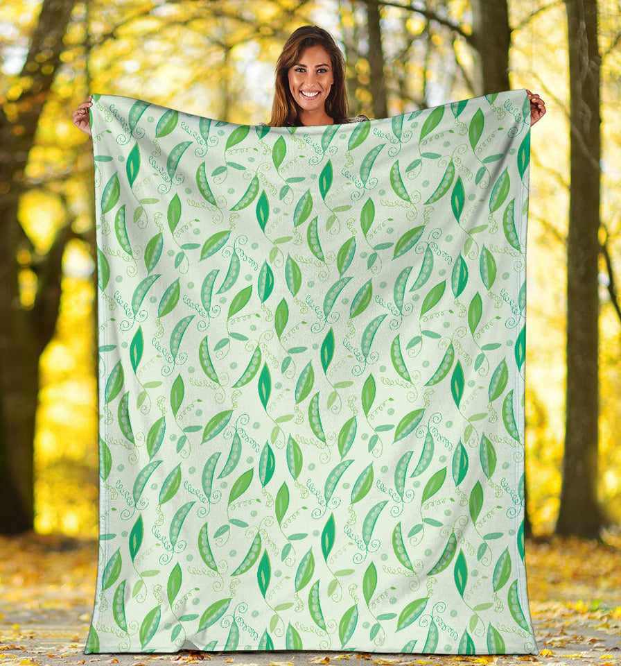Green Peas Pattern Print Design 01 Premium Blanket