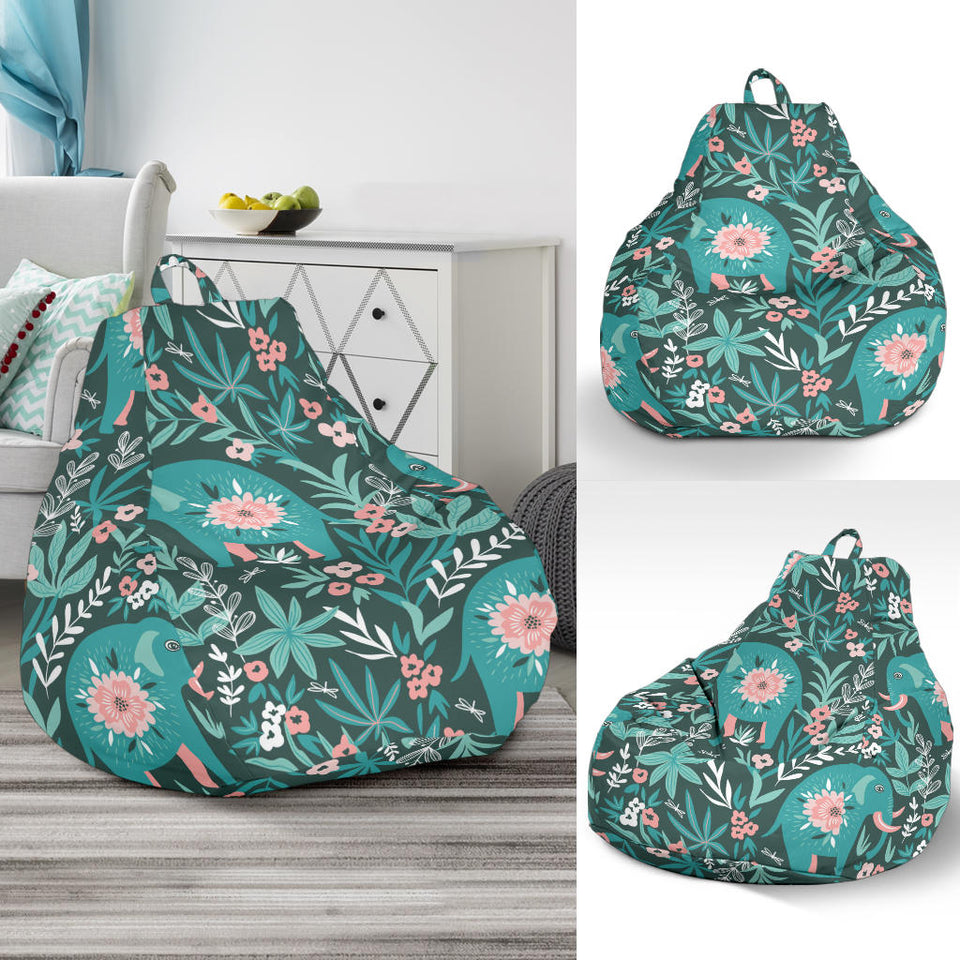 Elephants Jungle Pattern Bean Bag Cover