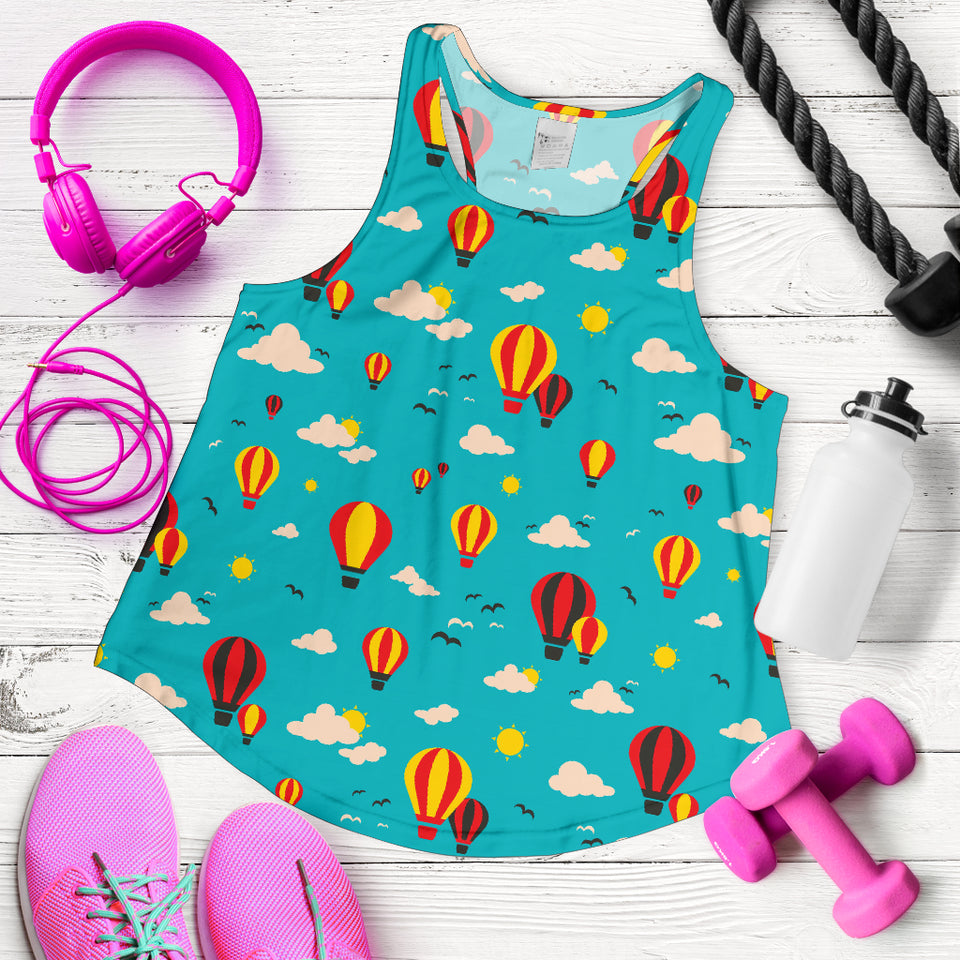 Hot Air Balloon Sky Pattern Women Racerback Tank Top