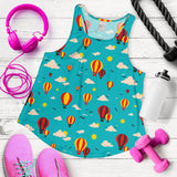 Hot Air Balloon Sky Pattern Women Racerback Tank Top