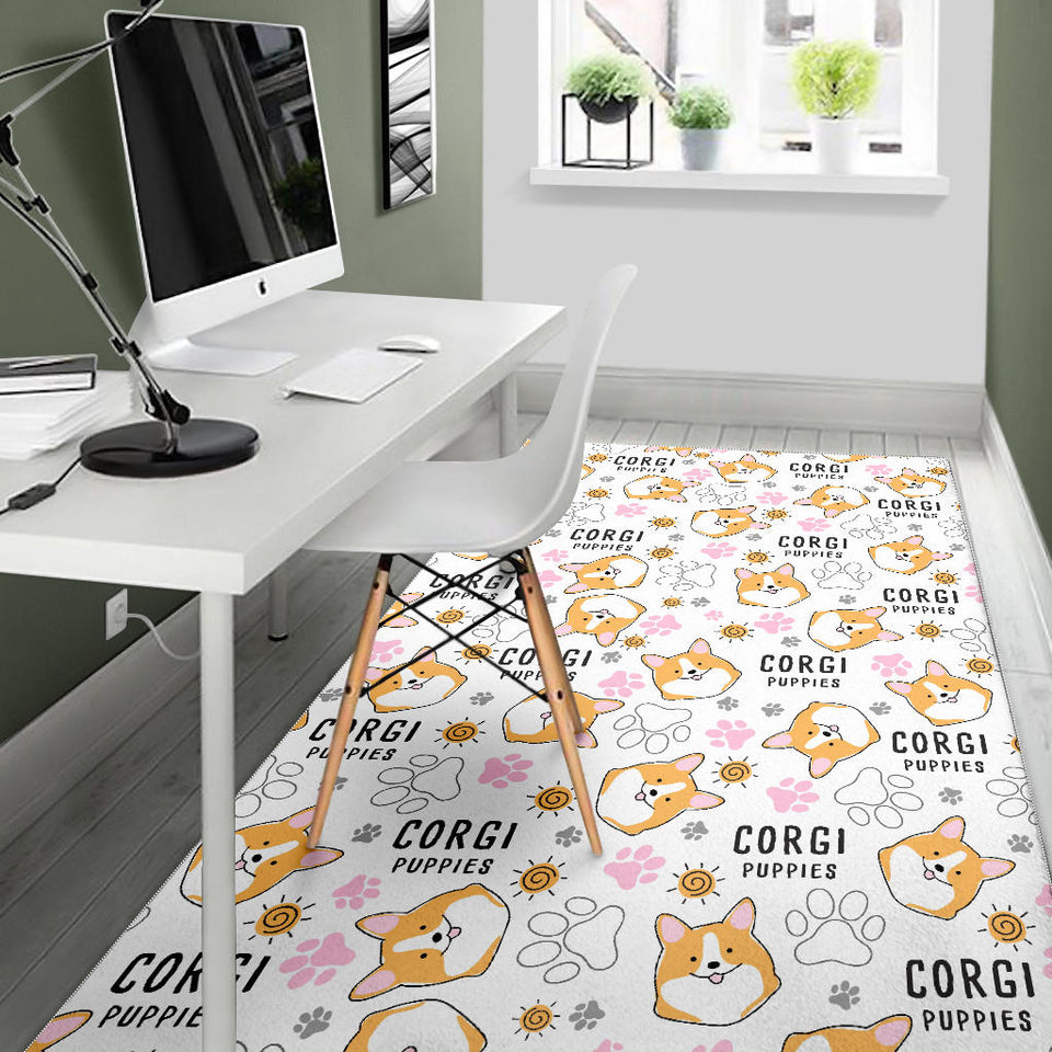 Corgi Dog Pattern Area Rug