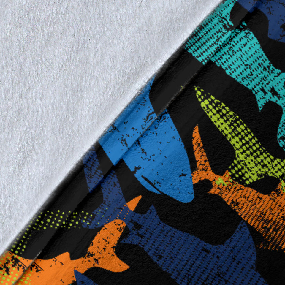Colorful Shark Premium Blanket