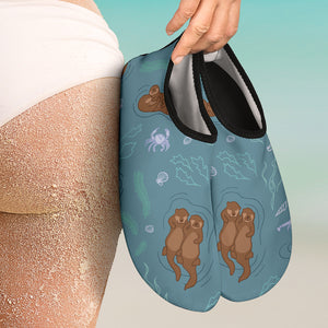 Sea Otters Pattern Aqua Shoes