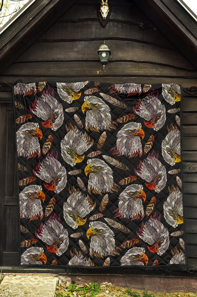 Eagle Pattern Print Design 05 Premium Quilt