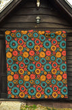Gear Pattern Print Design 01 Premium Quilt