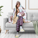 Cute Pug Hat Rabbit Costume Pattern Hooded Blanket