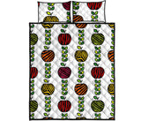 colorful apples leave zebra stripe Quilt Bed Set