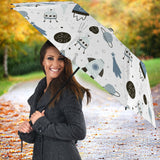 Hand Drawn Space Elements Space Rocket Star Planet Space Probe Umbrella