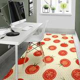 Tomato Dot Background Area Rug