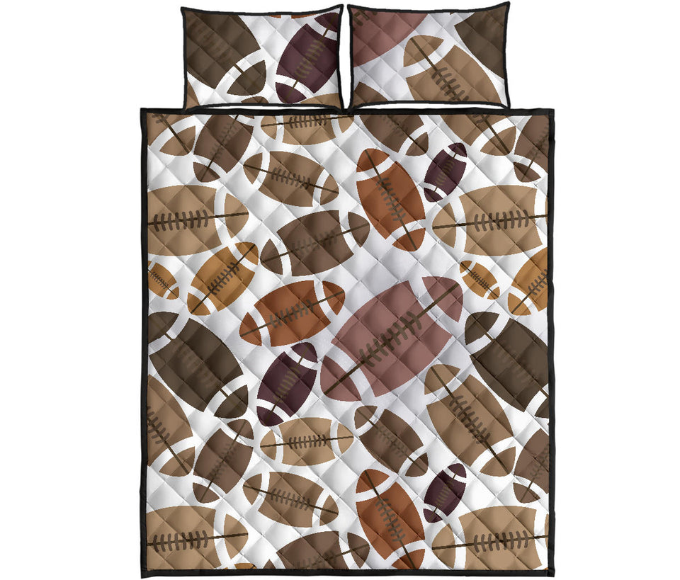 American football ball pattern Quilt Bed Set