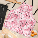 Pink Flamingos Pattern Background Adjustable Apron