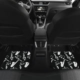 Saxophone Music Notes Treble Clef Black White Theme Front And Back Car Mats