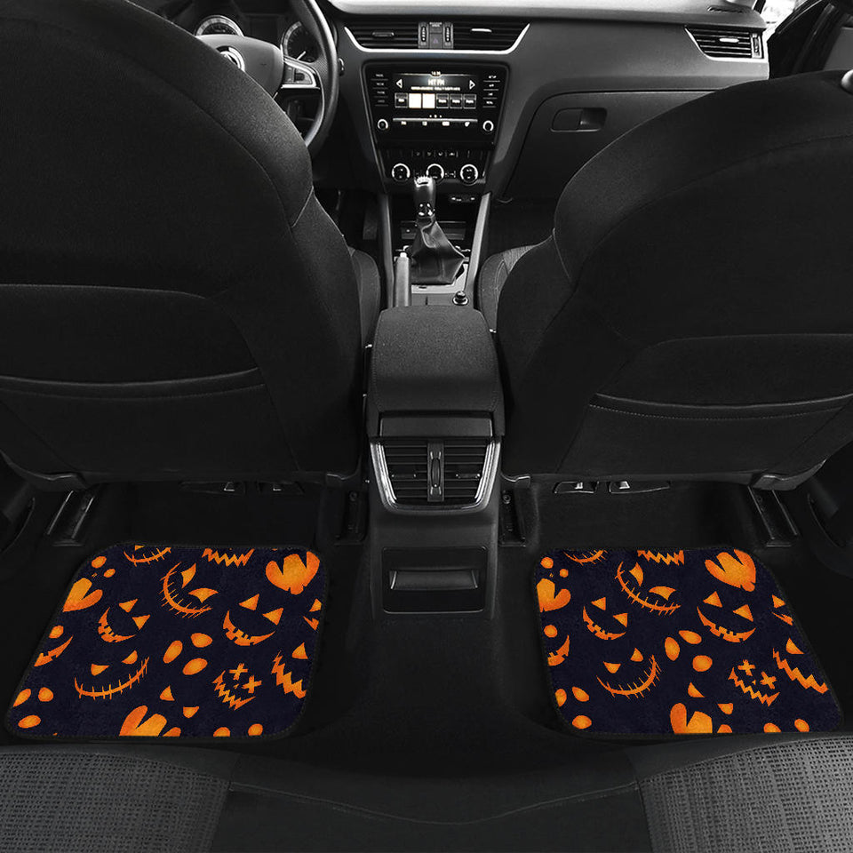 Halloween Pattern Pumpkin Background Front And Back Car Mats