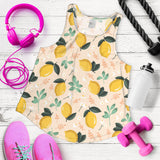 lemon flower leave pattern Women Racerback Tank Top