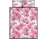 pink purple orchid pattern background Quilt Bed Set