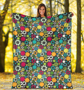 Gear Pattern Print Design 03 Premium Blanket