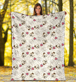 English Bulldog Pattern Print Design 01 Premium Blanket