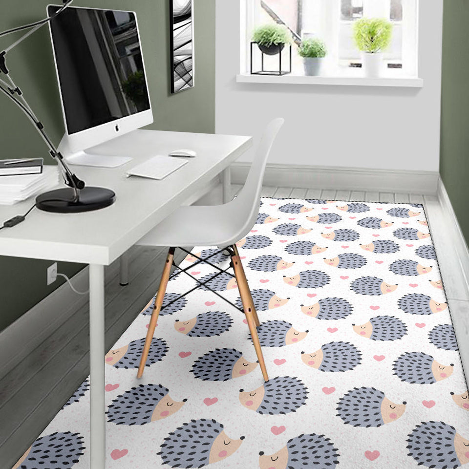 Hedgehog Pattern Print Design 04 Area Rug