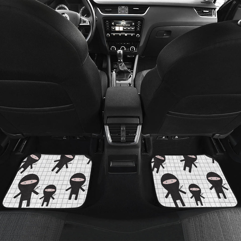 Ninja Pattern Plaid Background Front And Back Car Mats