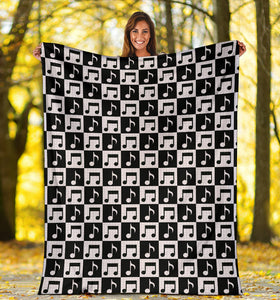 Music Notes Pattern Print Design 01 Premium Blanket
