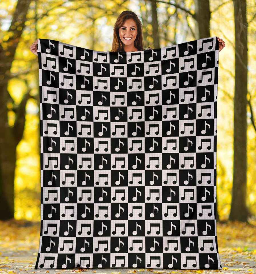 Music Notes Pattern Print Design 01 Premium Blanket