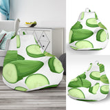 Cucumber Whole Slices Pattern Bean Bag Cover