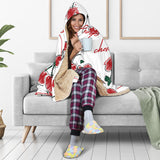 Hand Drawn Cherry Pattern Hooded Blanket