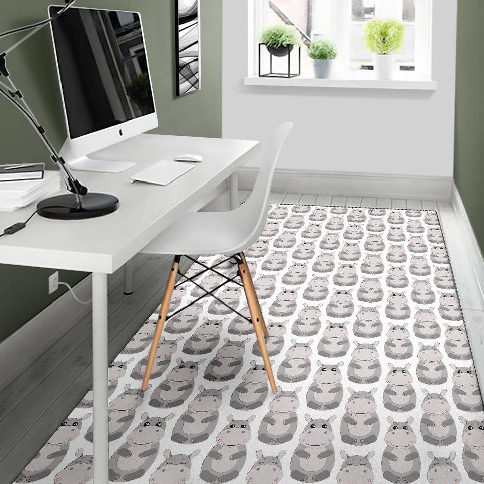 Hippopotamus Pattern Print Design 05 Area Rug