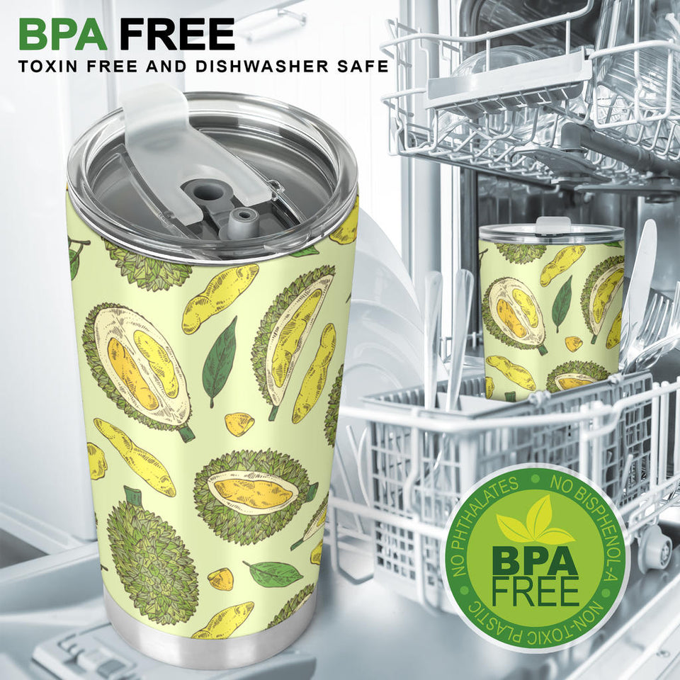 Durian Leaves Pattern Background Tumbler