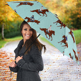 Horses Running Horses Rider Pattern Umbrella