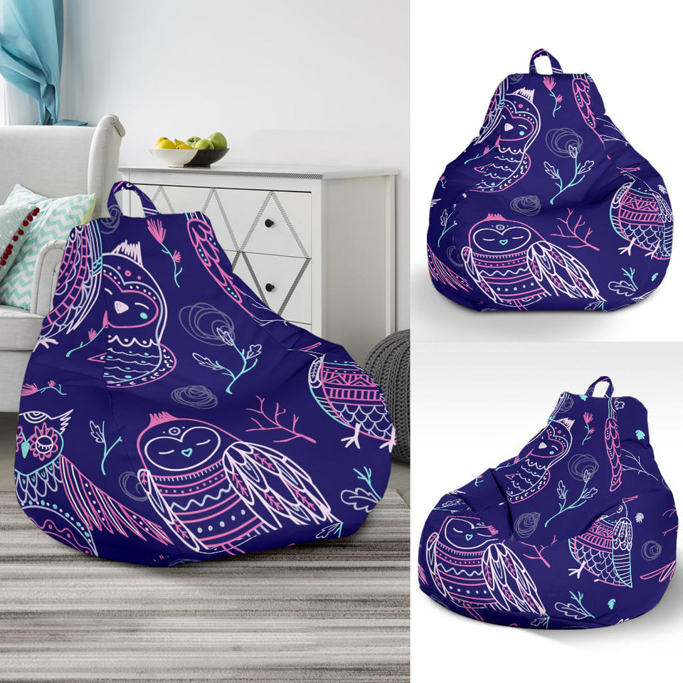 Cute Owls Pattern Boho Style Ornament Bean Bag Cover