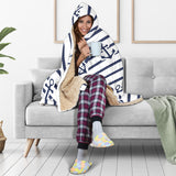 Anchor Rope Nautical  Pattern Hooded Blanket