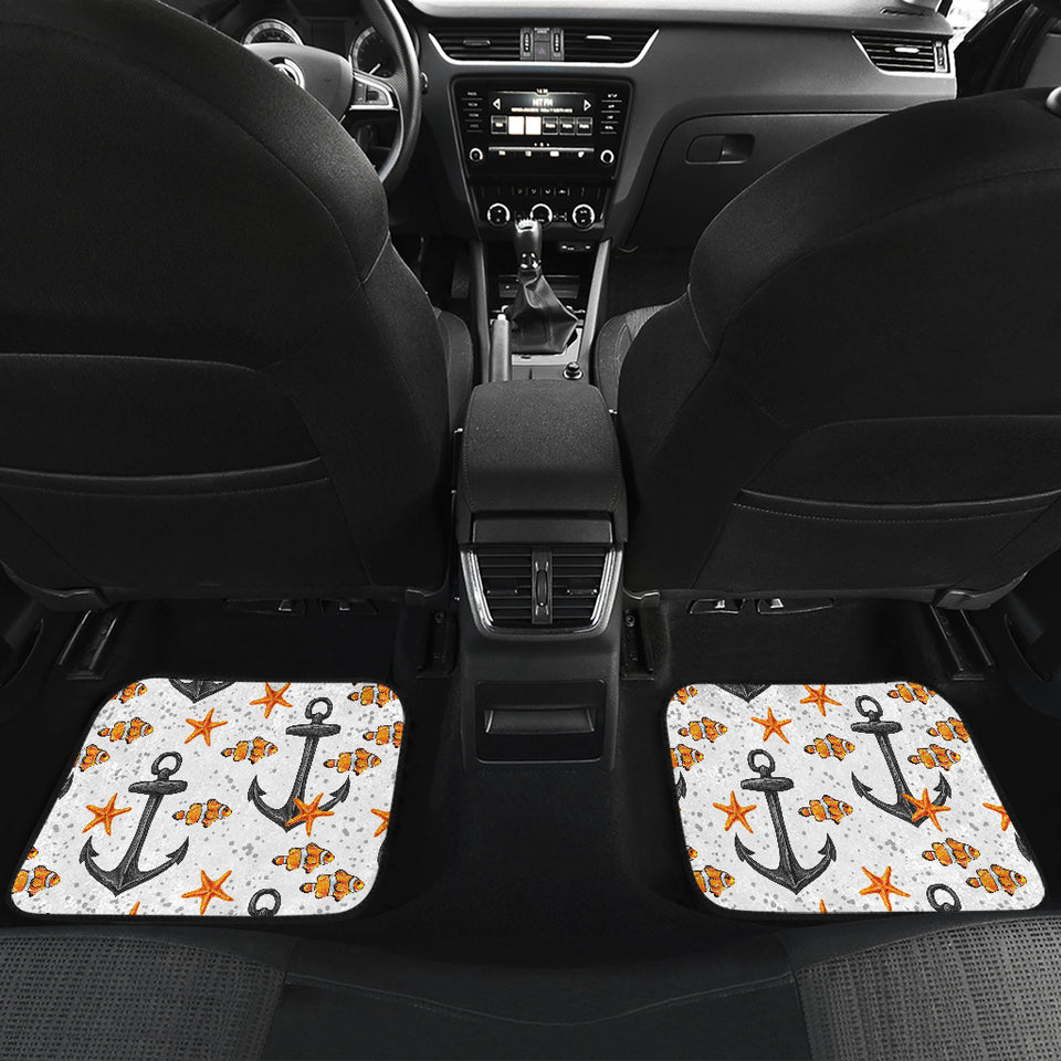 Clown Fish Pattern Print Design 02 Front and Back Car Mats