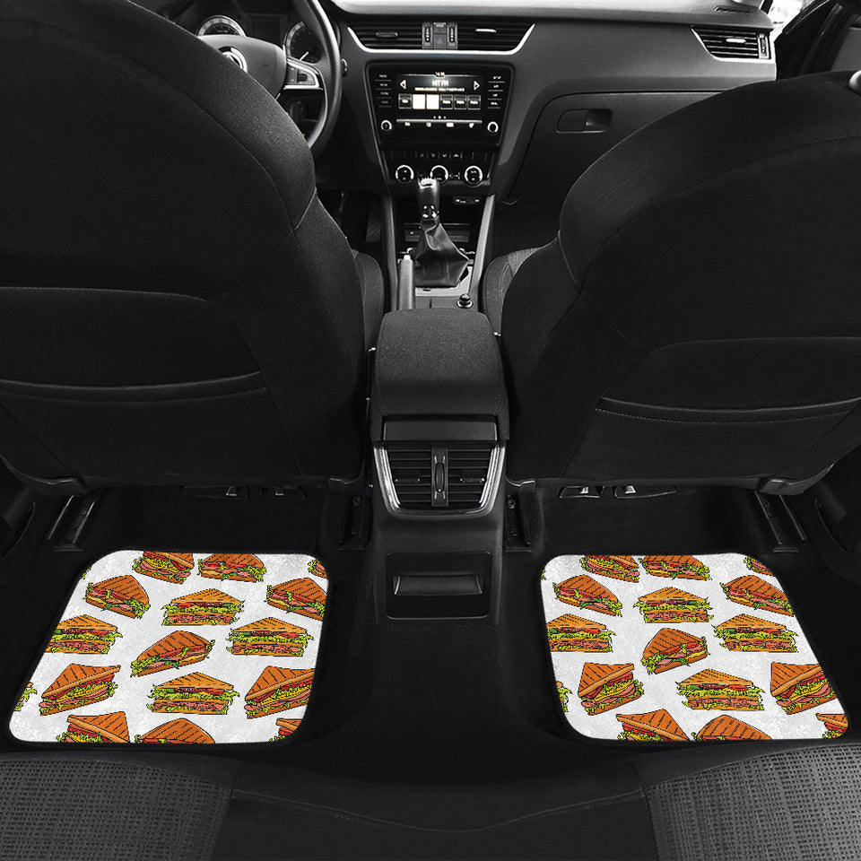 Sandwich Pattern Print Design 02 Front and Back Car Mats
