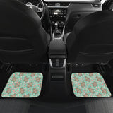 Hippopotamus Pattern Print Design 02 Front and Back Car Mats