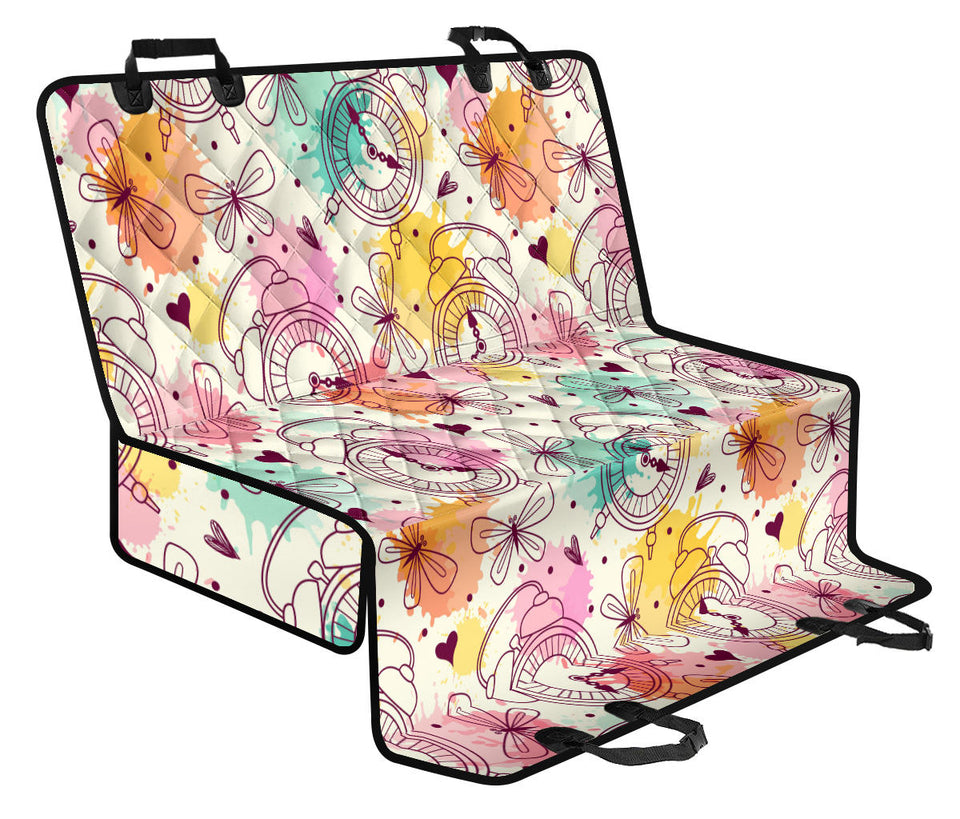 Clock Butterfly Pattern Dog Car Seat Covers