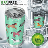 Colorful Horses Pattern Tumbler