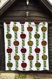 Colorful Apples Leave Zebra Stripe Premium Quilt