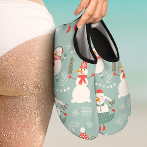 Cute Snowman Pattern Aqua Shoes