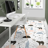 Polar Bears Star Poka Dot Pattern Area Rug