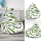Hand Drawn Sketch Style Green Chili Peppers Pattern Bean Bag Cover